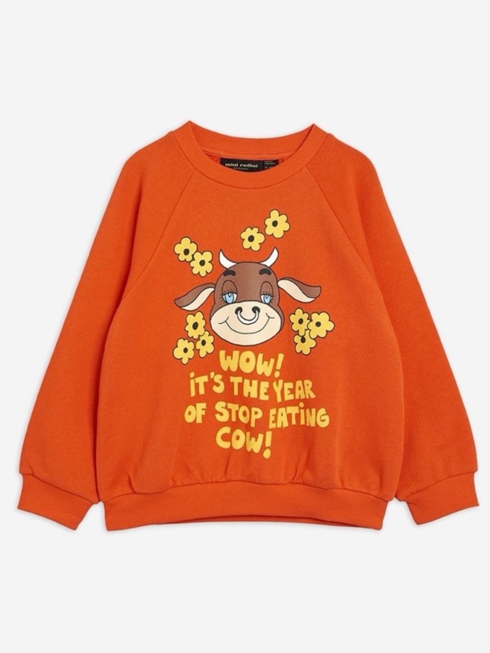 Mini Rodini Orange Cow Sweatshirt